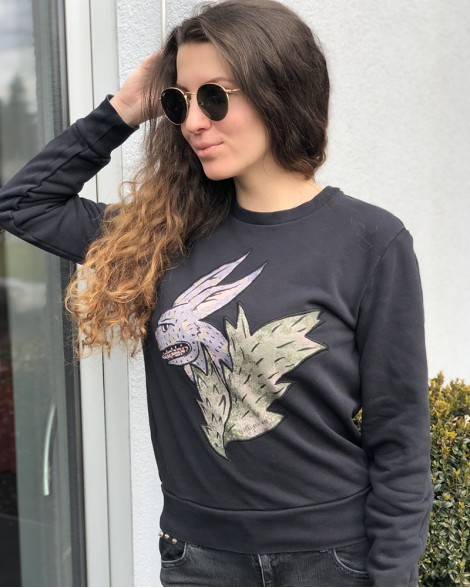 Mikina dámská Burberry černá s nášivkou